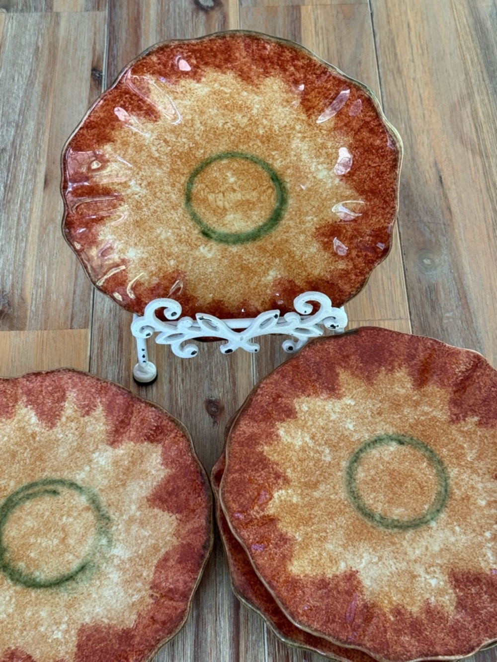 Italian Pottery Salad Plates Set of Four Hand Painted